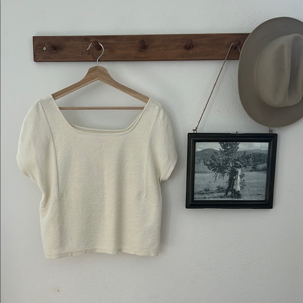 Cream Short Sleeve Top